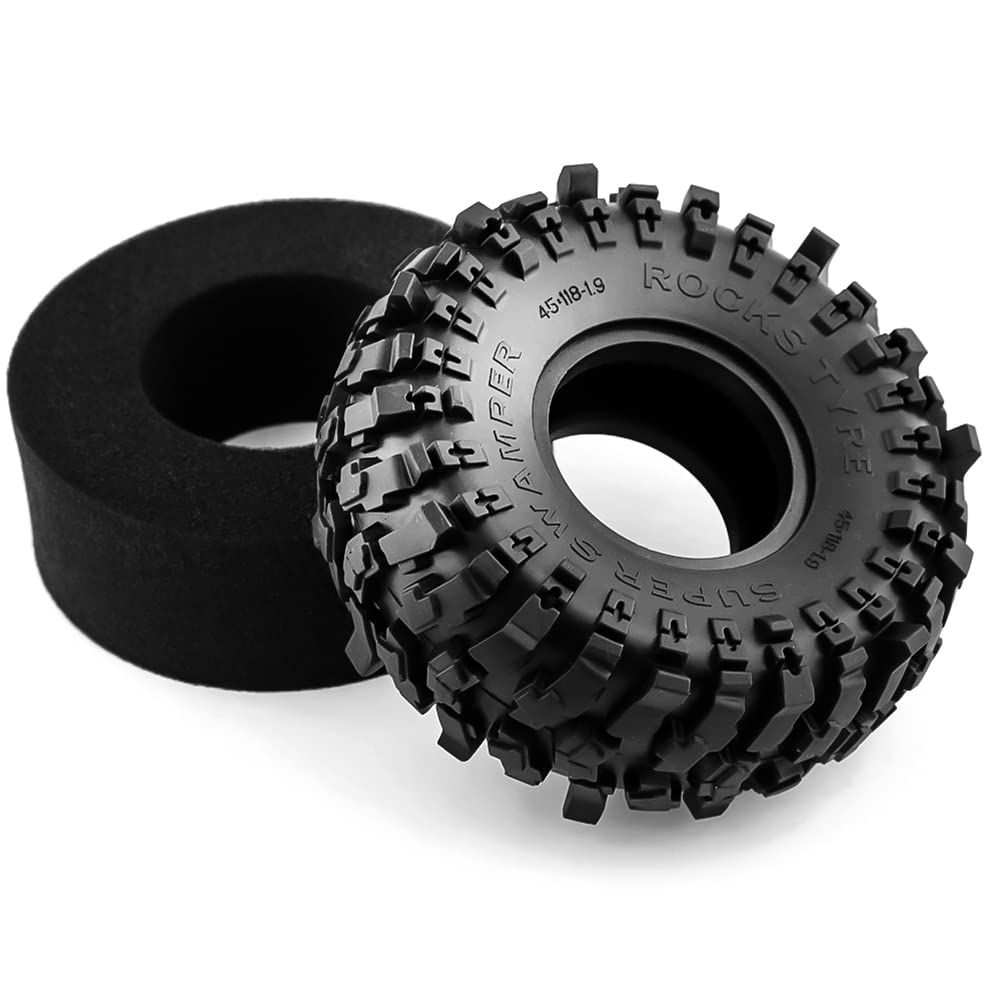 Plauauyt 4PCS 90mm 1.9 Inch RC Crawler Tires - Rubber Tires For TRX4, Axial SCX10, Redcat - 1/10 Scale - View #2