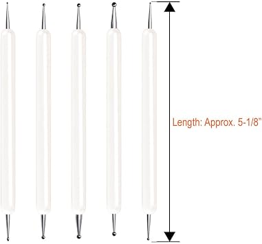 Selizo 5pcs Embossing Stylus Tool Nail Art Dot Tool Scoring Tracing Pen for Ceramic Clay Craft Nail Art Design Transfer Paper Mandala Drawing Rock Painting
