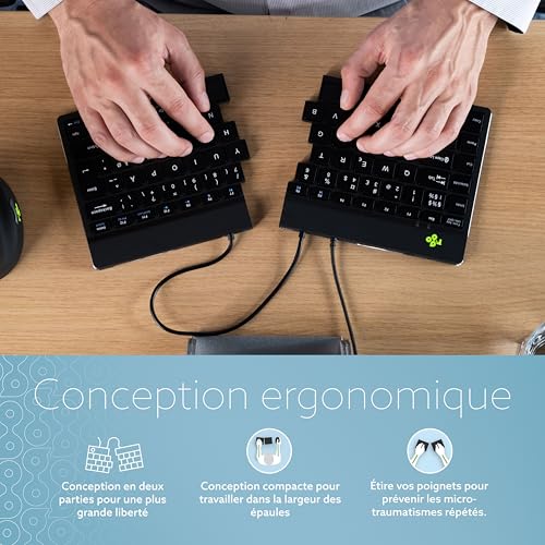 Clavier ergonomique premium ultra mince R-Go Split configuration QWERTY