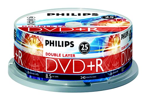 Philips 8X DVD+R DL Double Layer 8.5GB Spindle 25 Pack (DR8S8B25F/17)