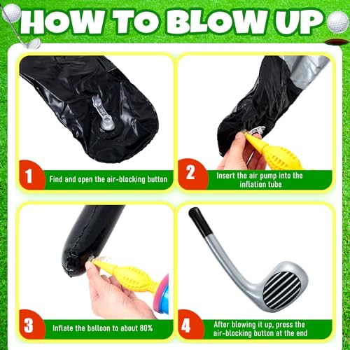 Image of 8 Pcs Golf Balloons Set 18'' Ball and 30'' Inflatable Club for Birthday Party Decorations, Golf Themed Events & Party Favors
