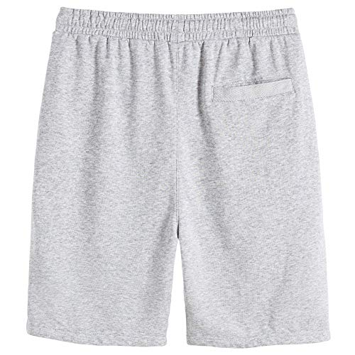 Vancoog Men’s Casual Cotton Knit Short Drawstring Elastic Yoga Gym Shorts-Light Grey-L #TOP1