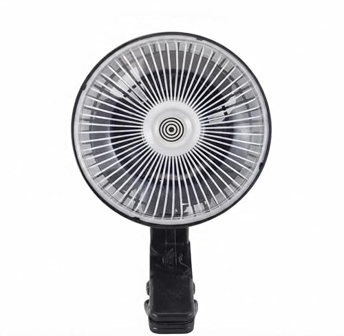 Image of 6 Inch 12V Clip-On Car Fan with 2 Speed Settings | Adjustable Rotating Cooling Fan | 2 Meter Power Cable | Dashboard & Headrest Mount | Universal Vehicle Air Circulation Fan