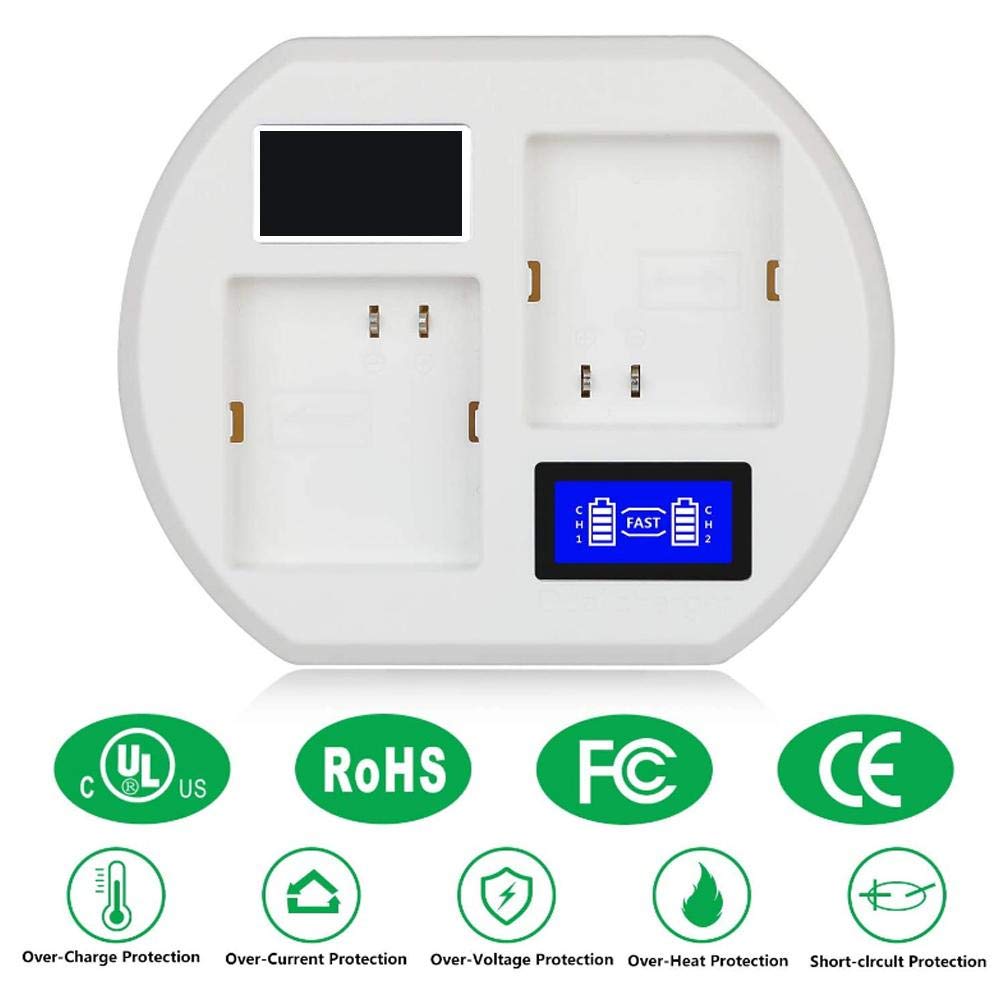 Caricabatterie, Videocamera Caricabatterie Rapido per Batteria USB per Arlo Pro 2/Pro/Walk Light Batteria Caricabatterie Base Intelligente LCD a Doppia Carica