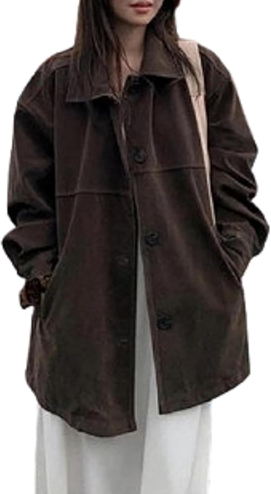 Amazon.com: MOLERFO Suede Jacket Y2k Fashion Leather Jacket