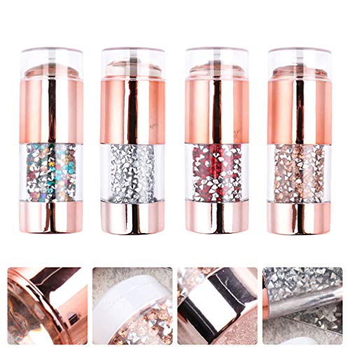 FRCOLOR 4Pcs Nail Art Stamper Bunte Strass Nail Stamper Kopf Gelee Klar Nagel Stamper Maniküre Nail Art Tool Zubehör – Bild 6