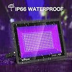 2 Pack 250W LED Flood Black Lights, Outdoor Flood Blacklight Light with Plug, IP66 Waterproof forGlow in The Dark, Dance Party, Stage Lighting, Body Paint, Fluorescent Poster, Neon Glow - Image 4