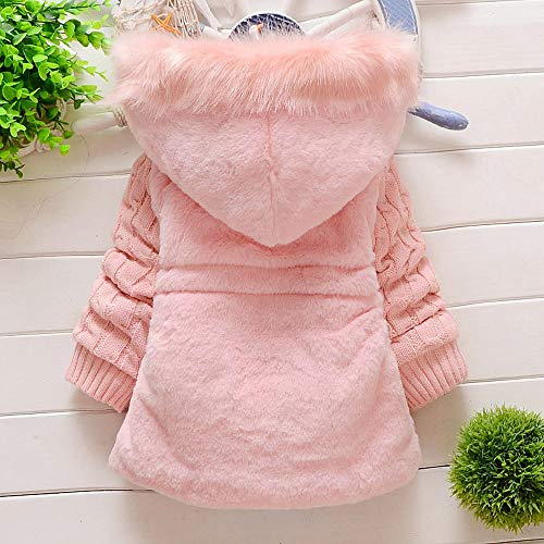 Toddler Girls Fleece Jacket Hooded Puffer Coats Faux Fur Thicken Zipper Outerwear Baby Winter Warm Snowsuit Birthday Outfits3