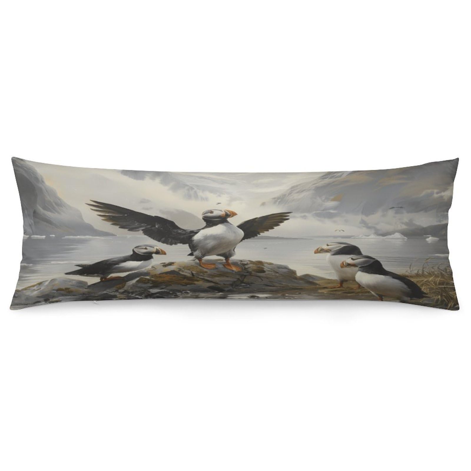 Puffines Throw Pillow Case Long Body Pillow Cover Pillowcase Fashion Accessories Home Decor