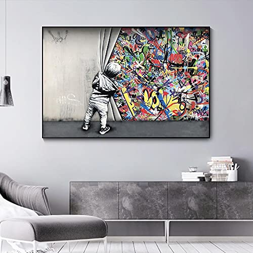 Toile graffiti art KEBIA affiche street art moderne et impression photo murale 40x60