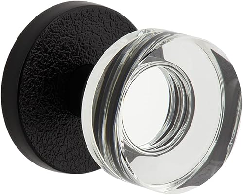 Viaggio Circolo - Rosetón de piel con pomo de cristal Circolo en color negro satinado