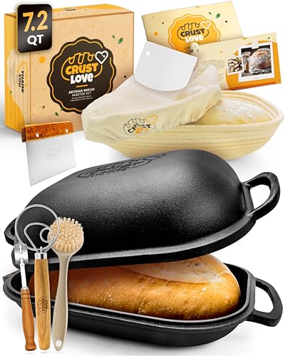 CRUSTLOVE Cast Iron Bread-Pan with Lid - incl....