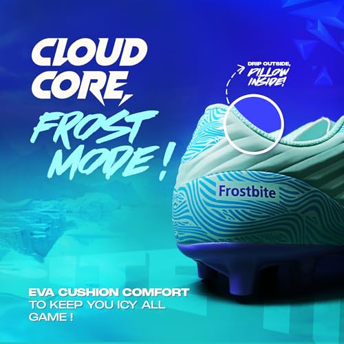 AIVIN Frostbite Football Shoes for Men & Boys | Lightweight Anti-Slip | Reinforced TPU Outsole | Cushioned Insole | Ribbed Surface for Enhanced Control | Aggressive Bladed Studs ( Size 3-10) (Mint Green/Purple, UK Footwear Size System, Adult, Men, Numeric, Medium, 8) - Image 6