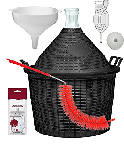 lilawelt24 25L WEINSET GLASBALLON GÄRBALLON WEINBALLON Trichter...