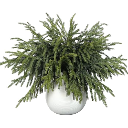 16Pcs 18"Lifelike Touch Artificial Norfolk Pine Branches for Vase Christmas