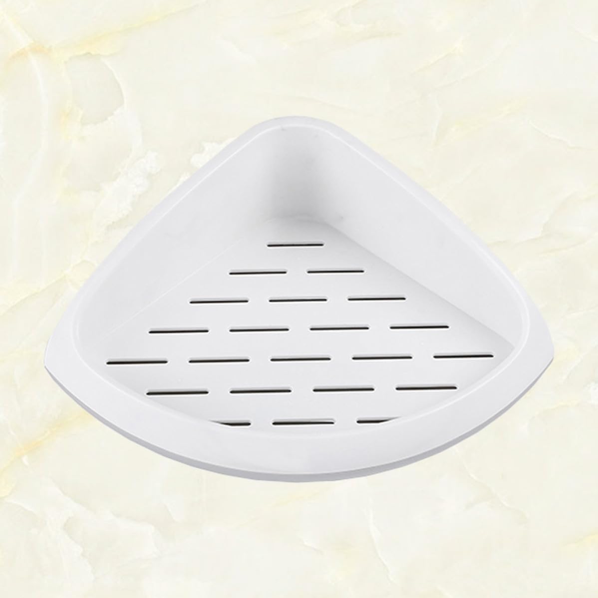 Wall-Mounted Corner Storage Rack Punch Free Triangle Shelf Abs Material Efficient Drainage Bathroom and Kitchen Organizer for Seasoning Bottles and Toiletries