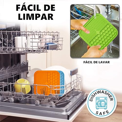 Tapete De Lamber Cães E Gatos Alimentação Lenta Com Ventosa Quadrado (Cinza)