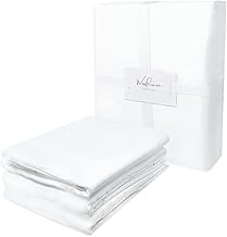 Wooflinen Premium 100% Viscose Derived from Bamboo 4pc Sheet Set - California King - Deep Pocket Fitted up to 17 Inch - Breathtakingly Soft and Cool Sheets in Matte White