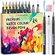 Creativepeak Aquarell-Pinselstifte, 24 lebendige Farbmarker mit weicher Spitze und 2 Mischpinseln, Aquarell-Pinselstift-Set für Kalligraphie und Schrift