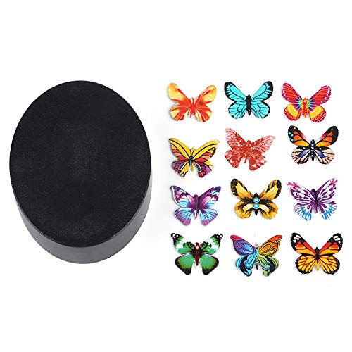 Figura Magnética Decorativa de Mariposa, Adorno de Escritorio, 9x7x2,3 cm - Diseño Duradero en Plástico y Metal, Ideal para Oficina y Hogar (Mariposa Colorida)