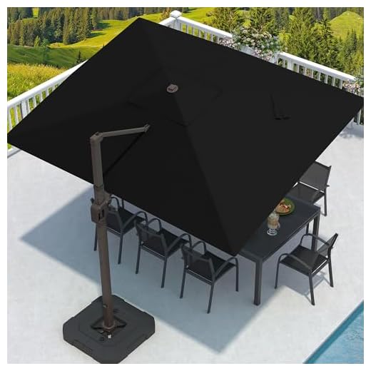 Best umbrella for picnic table MPL Shade Rectangular Cantilever Umbrella