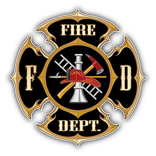 Fire Department Maltese Cross Vintage Round Metal 0.75" Lapel Pin Hat Shirt Pin Tie Tack Pinback3