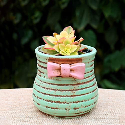 YQBUER Flower Box Bull Bound Round Ceramic Flowerpot Creative Mini Green Plant Pollice in Vaso in Vaso for casa da casa Creative Garden Garden Box (Color : B)