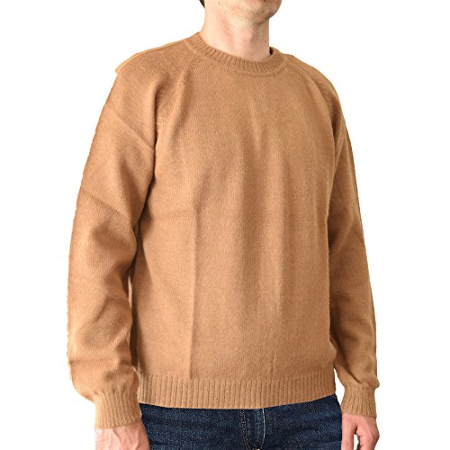 Men's Handmade 100% Alpaca Wool Crew Neck Sweater (Tan, XXL)2