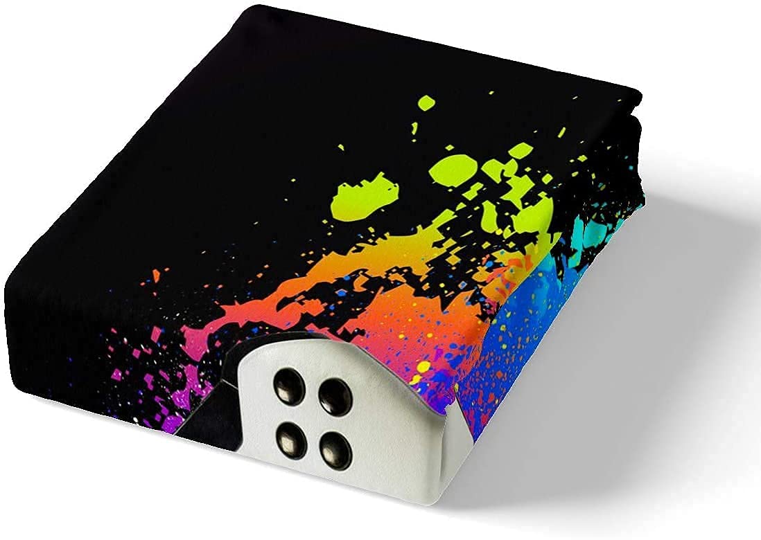 Loussiesd Modern Spiele Bettbezug Set Kinder Jugend Aquarell Graffiti Videospiel Bettwäsche 135x200cm Weiß Gamepad Spritztinte Tie Dye Betten Set mit 1 Kissenbezug Reißverschluss Sanft Mikrofaser