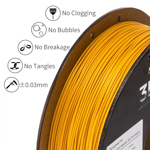 Image of INLAND Micro Center PLA+ 3D Printing Filament 1.75mm - PLA Pro Dimensional Accuracy + /- 0.03 mm - 1kg Cardboard Spool (2.2 lbs) (1 Pack Gold, 1.75mm)