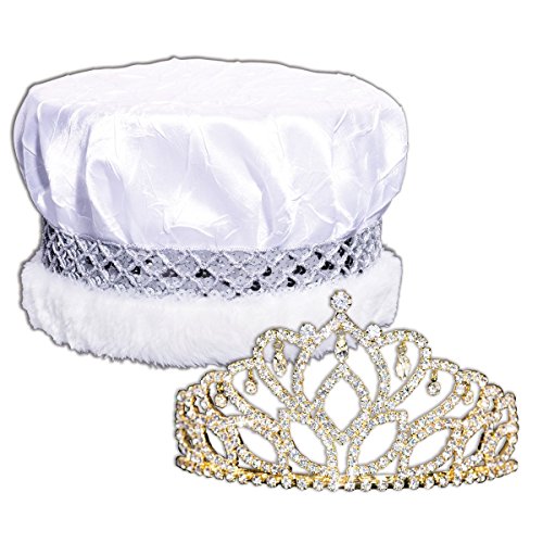 Anderson's Royal Grandeur Set, Mirabella Tiara/White Crown/Silver Band/White Fur