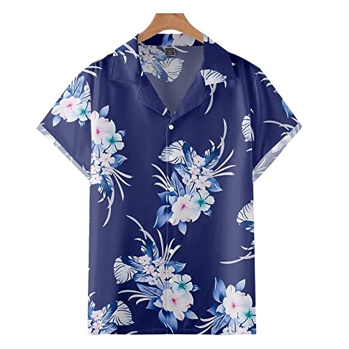 Chemises décontractées d'été grande taille pour homme chemise légère imprimée fleurs
