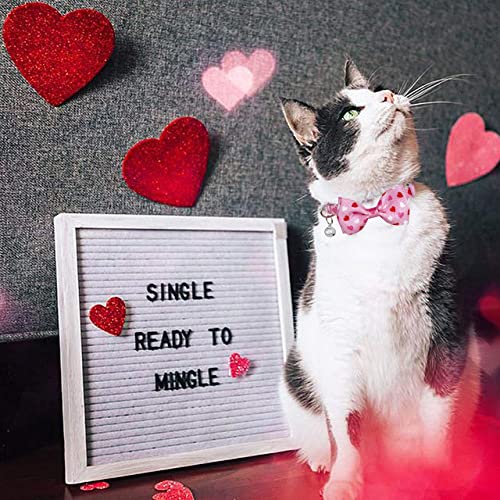 Pohshido Valentine's Cat Collar with Bow Tie and Bell, Holiday Breakaway Loving Heart Kitty Kitten Collar for Girls and… - Image 7