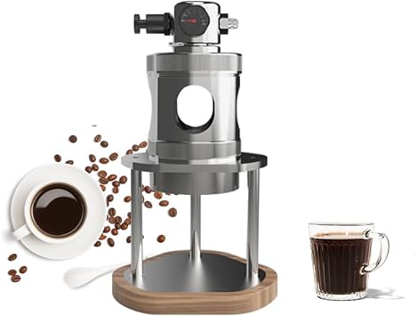 Portable Pneumatic Coffee Machine, Manual Air Pressure Espresso Maker, Compact for Camping Travel & Home Use, with Pressure Gauge, 58mm/51mm Portafilter 51mm Portafilter