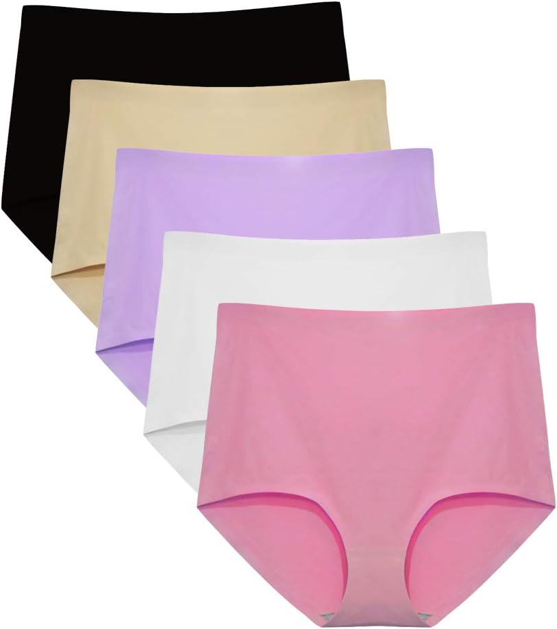 No Show High Waist Briefs Underwear for Women Seamless Panties Multi Pack