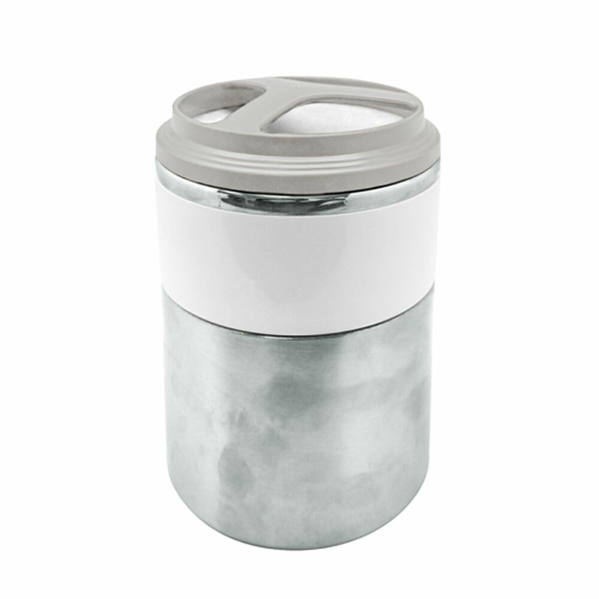 NERTHUS 1.5 Litre Capacity 18/8 Stainless Steel Double Wall Solids Thermos Flask Stainless Steel/White, 1500 ml