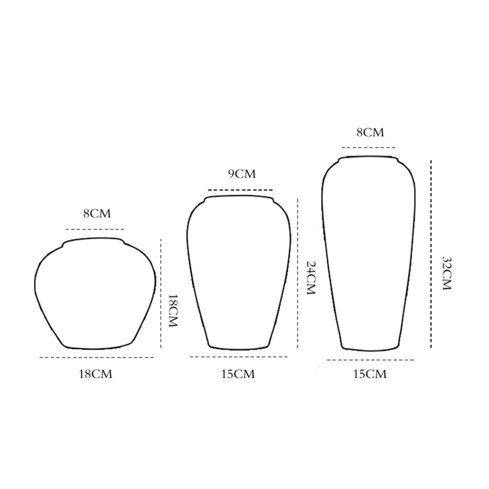 Vasen-Set aus 3 Stück, Keramik für die Inneneinrichtung, handgefertigte Blumenvase, Vasen in abgestuften Farben, Vasen für Hotellobbys, Flure, Tischdekorationen ()