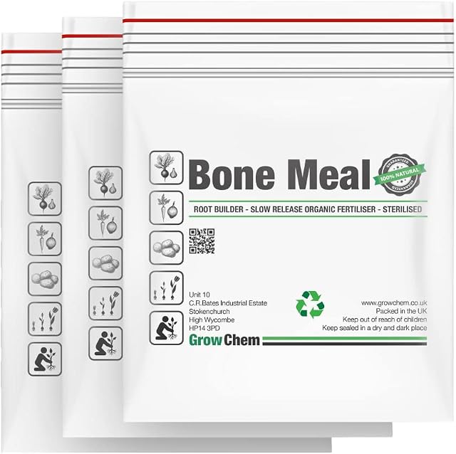 Bone Meal for Plants, 15Kg (3x5Kg Bags), Multi-Purpose Plant Food Fertiliser, Organic All Purpose Garden Plant Fertiliser, Resealable Bag