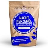 Nachtkerzenöl Kapseln - 300 Hochdosierte Kapseln mit einer Tagesdosierung von 2000mg – enthält natürliches Vitamin E - Nachtkerzenölkapseln mit Omega 6 für Haut