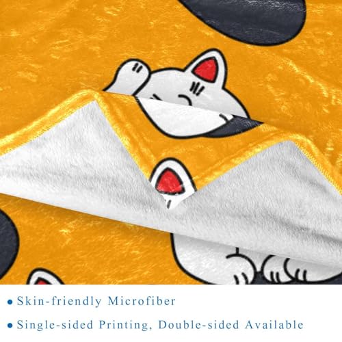 Couverture microfibre Maneki Neko haut de gamme légère et douce - 3