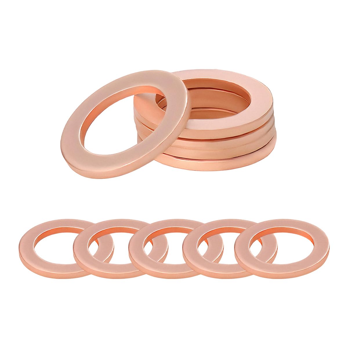 10 PCS Oil Drain Plug Gasket 14mm Copper Crush Washer Seal Replacement Automotive Drain Plug Washer Gaskets Compatible