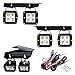 iJDMTOY LED Pod Light Fog Lamp Kit Compatible With 2010-14 Ford SVT Raptor, Includes (4) 20W High Power Xenon White LED Cubes, Foglight Location Mounting Brackets & On/Off Switch Wiring Kit