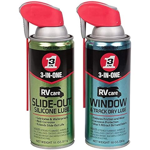 3-IN-ONE RVcare Slide Out Silicone, 11 oz. And RV Care Window & Track Dry Lube Cover