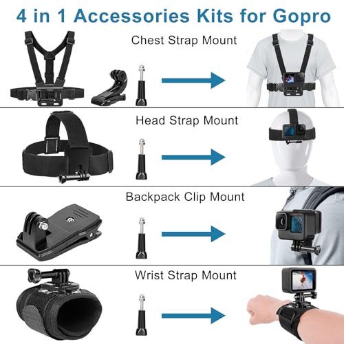 Support Action Caméra Insta 360 X4 Casque Bracelet Sac à Dos - 6