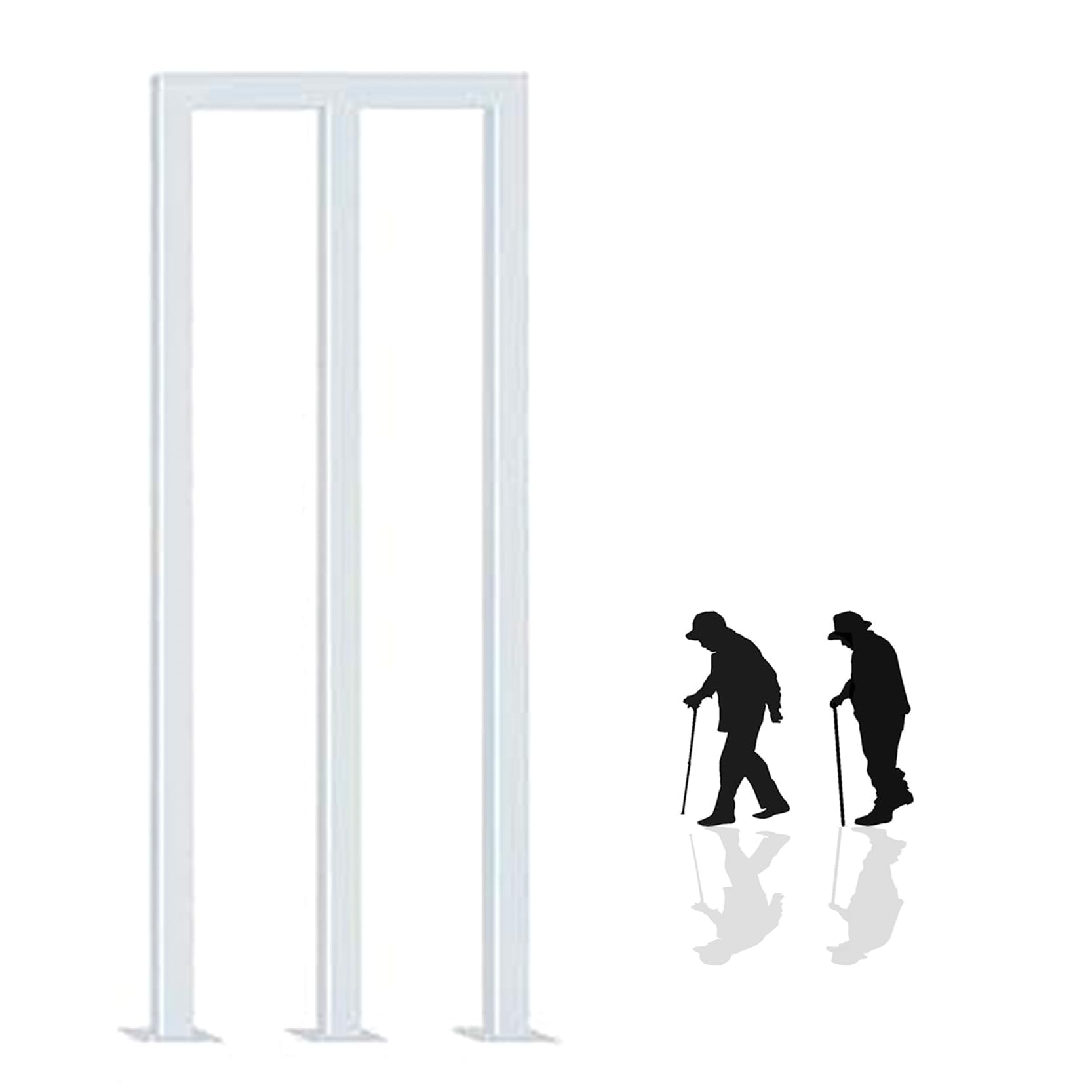 GLDYTVF Stairs Handrail - Modern Decoration U/M-Shaped Hand Rail, Black Wrought Iron Transitional Railing，Safety Fence Support Rod for Outdoor Indoor，1 Pcs(Size:3.2ft (95cm),Color:White M)