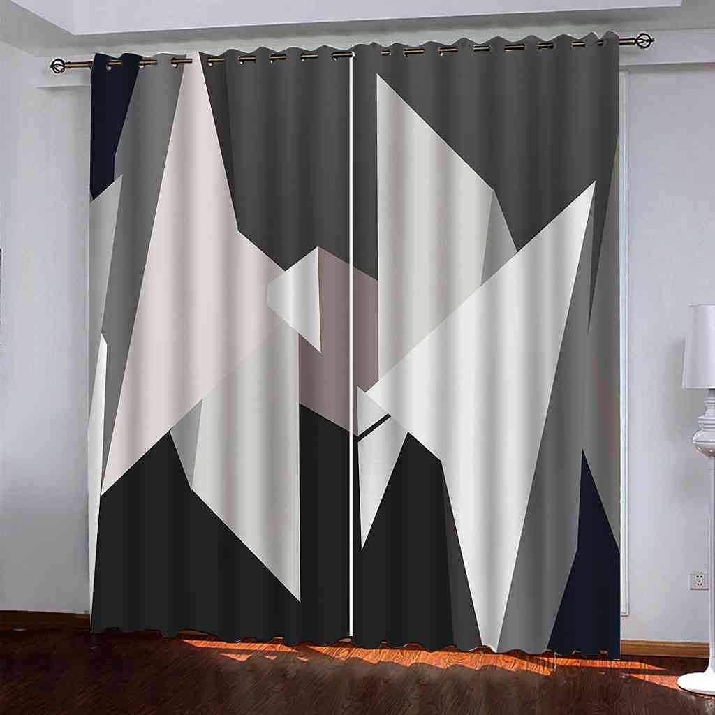 Rideaux occultants pour chambre d'enfant et salon au design géométrique 3D
