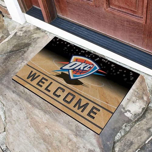 FANMATS 21960 Oklahoma City Thunder Crumb Rubber Outdoor Door Mat - 18in. x 30in.