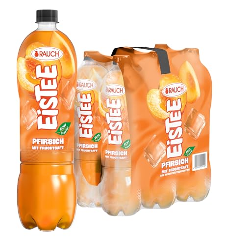 Rauch Eistee Pfirsich | Eis Tee par Excellence mit Hagebutte | Ideal für Tee Trinker | Unwiderstehlicher Durstlöscher | 6x 1 25 Liter PET Flasche