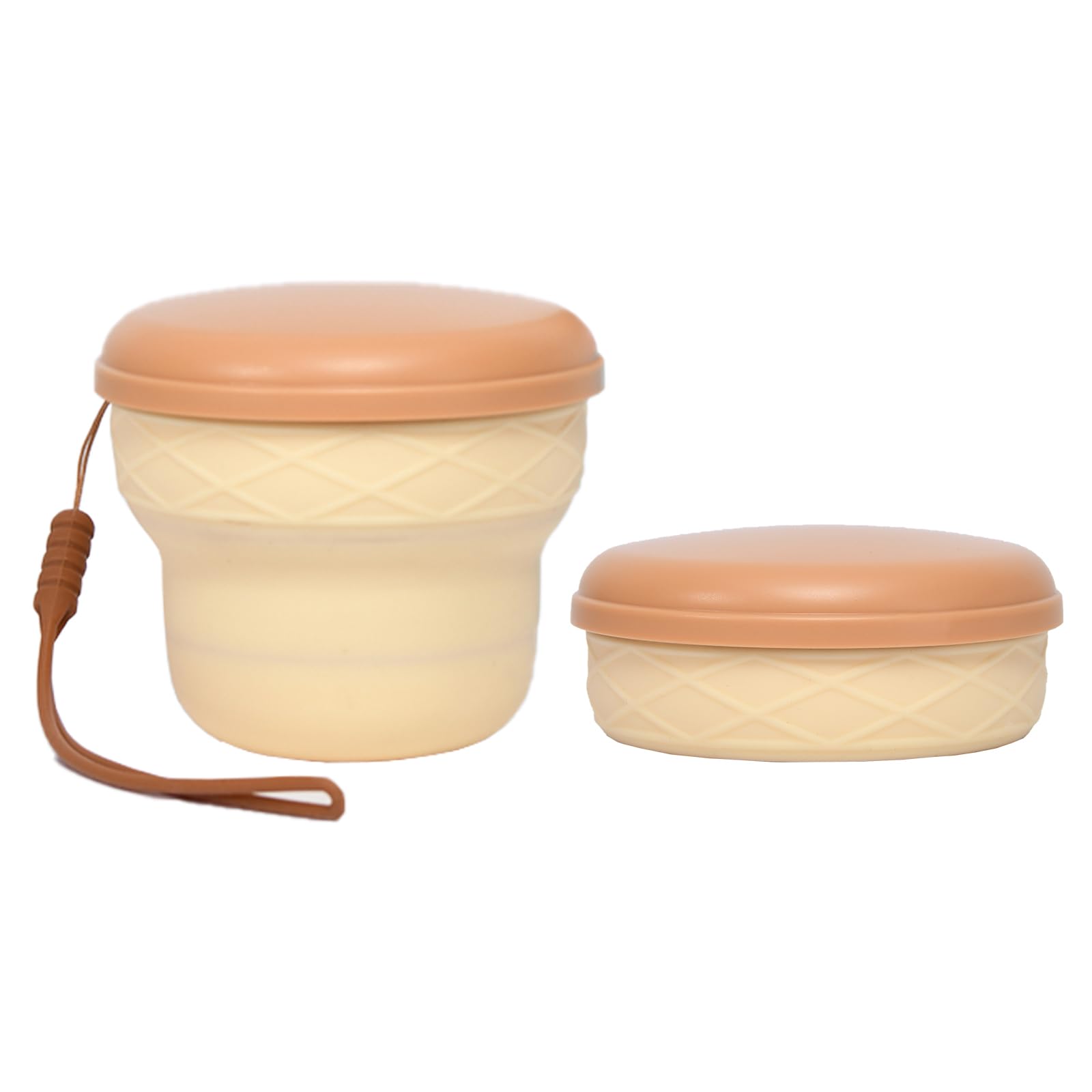 Collapsible Silicone Travel Mug with Dustproof Lid, BPA-Free, Portable, Reusable for Camping, Picnic, Travel, Office, Silicone Foldable Cup (Pudding Colours, 200 ml) โ image 1