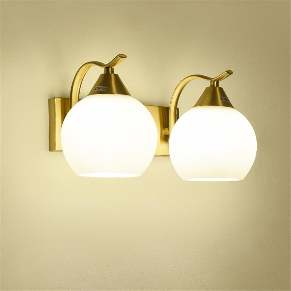 KBUUKYYXouy Brass Wall Lamp - Modern Art Light Fixture for Living Room, Bedroom, Study, Aisle, and Corridor(C 2 Lights)